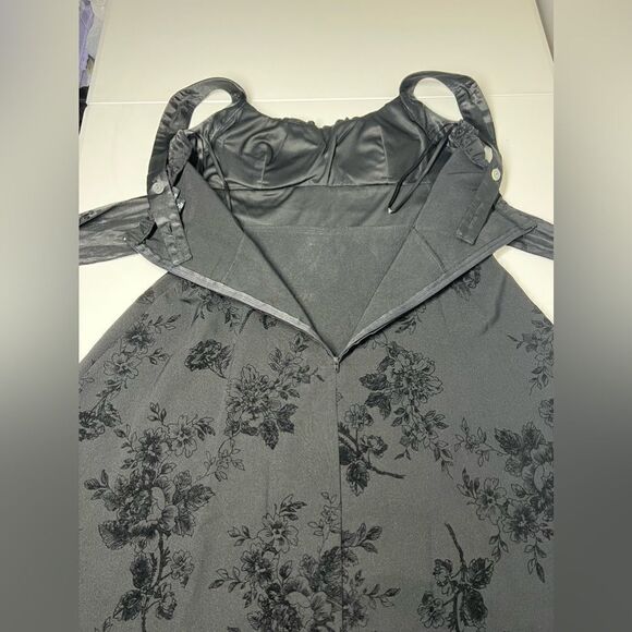 Dressbarn Collection Dress Size 10 Black Tulle Evening Tie Waist - Picture 15 of 16